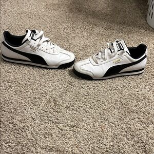 Puma Roma Classic White and Black Shoes